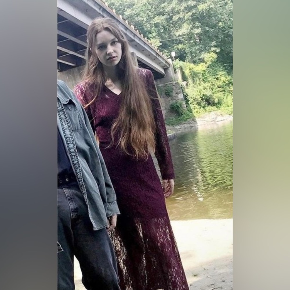 Vintage Burgundy Lace Dress